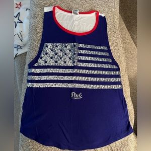 Victoria’s Secret PINK sequin Red,White and Blue tank size XS